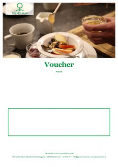 Voucher template with a breakfast image as the header